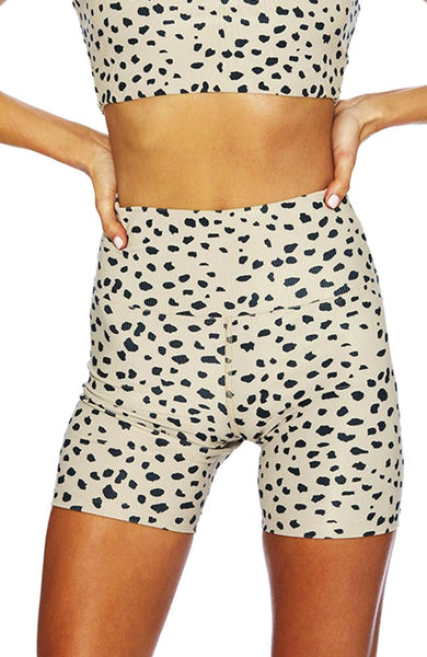 Beach Riot - Spotted Taupe Ribbed Bike Short - 35 Strong – 35