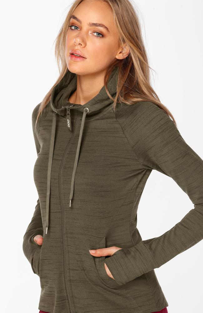 Rae Mode Womens Fitted Athleisure Hooded Yoga Jacket –